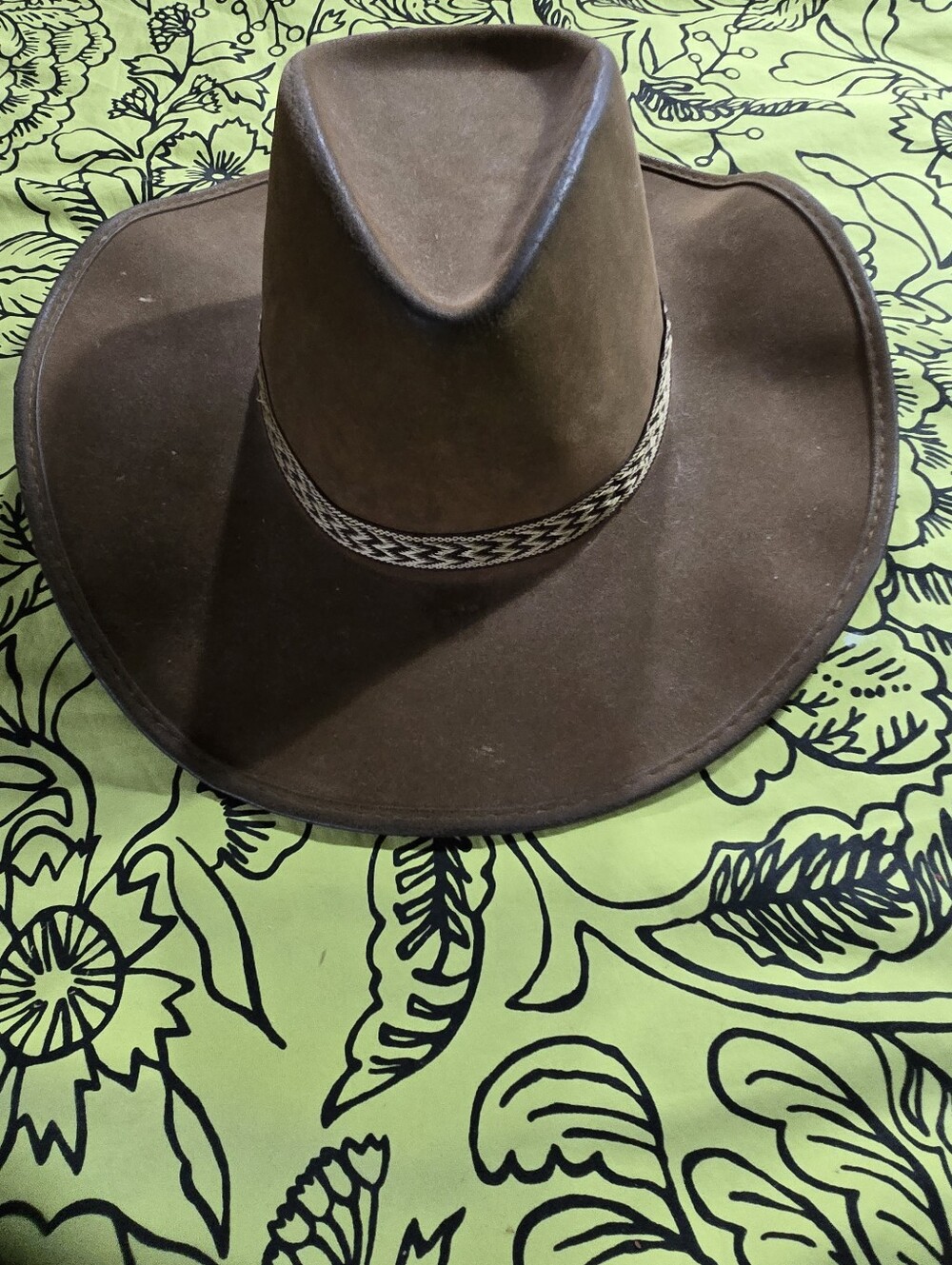 Men Fedora Brown Hat  Size M/L